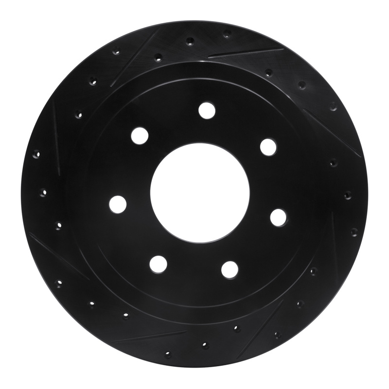 Ford F-150 Brake Rotor (1) - Rear Left - R1 Concepts - Drilled & Slotted - Black - `04-`11